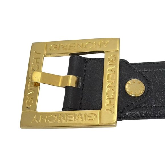 GIVENCHY - Black Gold Leather Hardware Belt 124-081125 - Picture 3 of 4